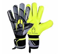 HO Soccer KORAZA Unisex Adult Lime Goalkeeper Gloves with Removable Finger Guard, Grey/Lime, Size 8