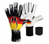 HO Soccer Squadra Turf Negative Germany Goalkeeper Gloves, Unisex Child, Black/Red/Yellow.