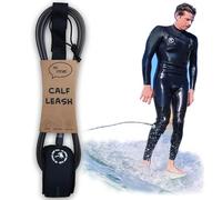 Ho Stevie! Surfboard Calf Leash for Longboards - Strong, Light, Tangle-Free, Comfortable Leg Cuff with Key Pocket - 9/10/11 Feet (Black, 9 Feet)
