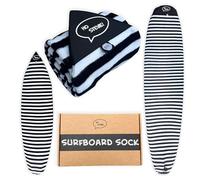 Ho Stevie! Surfboard Sock Cover - Light Protective Bag for your Surf Board (Black/White, 7'0")