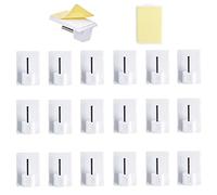 HO2NLE 20 Packs Self Adhesive Net Curtain Hooks for UPVC Window Hooks Plastic Sticky End Hook for Net Curtain Rods Bracket White 19x28mm
