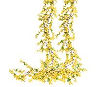 HO2NLE 4pcs 23.6ft Silk Flower Garland Spring Garland Decor Fake Hanging Vines for Home Wall Home Party Wedding Indoor Outdoor Bedroom Wedding Decoration