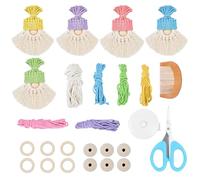 HO2NLE 6 Set DIY Macrame Santa Claus Kit for Christmas Tree Decor - Handmade Gnomes Santa Elves Christmas Tree Hanging Decorations Xmas Decorations