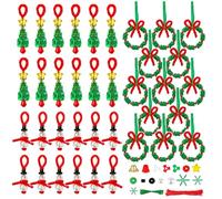 HO2NLE Christmas Beads Kit, 36 Sets Christmas Crafts for Kids Adults Families, Beaded Ornament Kit to Make Wreath, Xmas Tree, Candy Cane, Xmas Party Supplies Hanging Decorations