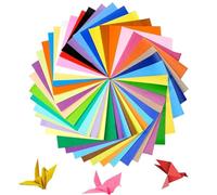 HoAhaMay 100 pcs Sheets of Origami, 15x 15 cm Brightly Coloured Kraft Paper, Square Double Sided Coloured Folding Paper, for Children and Adults for DIY Arts and Crafts Projects, (20 Colours)
