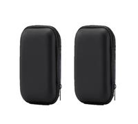 HoAhaMay 2-Piece Headphone Storage Bag, Headphone Carry Bag with Inner Compartment, EVA storage Box, Hard storage Box, for MP3 Wired Headphones, USB Data Cable, Key Card (Black)
