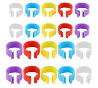 HoAhaMay 20 pcs poultry identification leg rings with clips,plastic poultry leg rings,multi-coloured chicken identification leg rings,suitable for small animals such as turkeys,ducks,geese (2 styles)