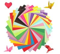 HoAhaMay 200 pcs Folding Papers, 20 x 20 cm Square Double Sided Colourful Folding Paper, Brightly Coloured Kraft Paper for DIY Arts & Crafts Projects, Children & Adults (20 Colours)
