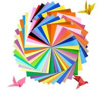 HoAhaMay 200 Sheets of Origami, 15x 15 cm Brightly Coloured Kraft Paper, Square Double Sided Coloured Folding Paper, for Children and Adults for DIY Arts and Crafts Projects, (20 Colours)