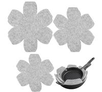 HoAhaMay 6 Piece Pan Protectors, Pan Stacking Mats, Pan Protectors, 3 Different Sizes of Pan Protectors Felt, Adjustable Non-Slip Insulation Mats for Pan Pot Bowl Protection from Scratches (Grey)