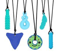 Hoaisun Chew Necklaces for Sensory Kids, 6 PCS Chewy Toys for Autism