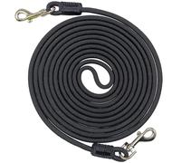 Hoanan 12/20/30ft Tie Out Rope for Small Dogs Up to 35lb Cat Leash for Yard | 1/4" Lightweight Long Dog Tether Escape Proof Training Walking Camping Outdoor Lead for Puppy Pets Safe Freedom (12ft, Black)