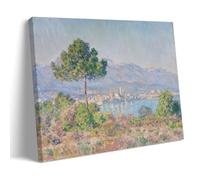 HOANGJUN Antibes Seen from The Plateau Notre-Dame Poster Claude Monet Canvas Print Impressionist Mediterranean View Wall Art Poster, Home Decoration Painting ; Frame; 20x30inch(50x75cm)