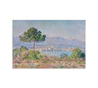 HOANGJUN Antibes Seen from The Plateau Notre-Dame Poster Claude Monet Canvas Print Impressionist Mediterranean View Wall Art Poster, Home Decoration Painting ; Unframe; 08x12inch(20x30cm)