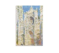 HOANGJUN Rouen Cathedral West Façade Sunlight Poster Claude Monet Canvas Print Impressionist Gothic Light Wall Art Poster, Home Decoration Painting ; Unframe; 12x18inch(30x45cm)