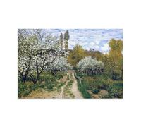 HOANGJUN Trees in Blossom Poster Claude Monet Canvas Print Impressionist Spring Bloom Wall Art Poster, Home Decoration Painting ; Unframe; 20x30inch(50x75cm)