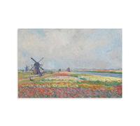 HOANGJUN Tulip Fields near The Hague Poster Claude Monet Canvas Print Impressionist Dutch Landscape Wall Art Poster, Home Decoration Painting ; Unframe; 08x12inch(20x30cm)