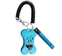 HoAoOo Pet Dog Training Clicker with Whistle and Stretchable Wrist Strap, Portable for Puppy Dogs,Cats,Birds,Horses Behavior Tools (Blue)