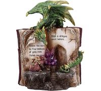 Nemesis Now Hoard Finders Dragon with Book Crystal Figurine, Green, 20.8cm