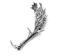 Hoardersworld Fallow Deers Antler Pin Badge In Fine English Pewter, Handmade