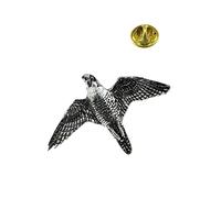 Hoardersworld Peregrine Falcon Bird Pin Badge In Fine English Pewter, Handmade