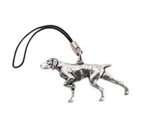 Hoardersworld Pointer Dog Bag / Phone Charm in Fine English Pewter, Handmade, (tsh)