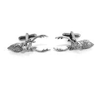 Hoardersworld Stag's Head Cufflinks, English Pewter, Handmade, Gift Boxed (ae)