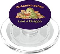 Hoarding Books Like a Dragon Funny Reading Design PopSockets PopGrip for MagSafe