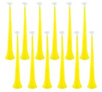 Hoarost 12 Pcs 24 Inch Collapsible Stadium Plastic Trumpet Horn Vuvuzela Blow Horn Noisemakers for Sporting Events Campus Sports Meet Themed Party Supplies (Yellow)