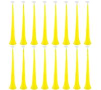 Hoarost 16 Pcs 24 Inch Plastic Collapsible Stadium Horn Vuvuzela Horn Noisemakers for Sporting Events Graduation Sports Games Party Favors (Yellow)
