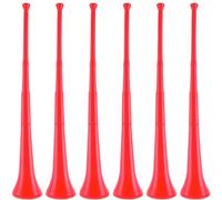 Hoarost 6 Pcs 28 Inch Vuvuzela Trumpet Horn Plastic Noise Maker Collapsible Stadium Horn for Sporting Events Sports Graduation Party Favors (Red)