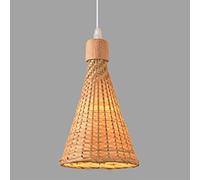 HOAYCNYJ Bamboo Ceiling Pendant Light, 5.9in Creative Handmade Lampshade, E26 Screw Country Wicker Chandelier, Home Living Room Decorative Hanging Lamp Fixtures, for Kitchen Island Dining Table Cafe