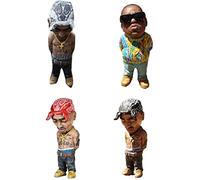 HOAZIACEHN Legend Commemorative Resin Ornaments, Rapper Resin Ornament Garden/Home Decor, Peculiar and Interesting Rap Music Star Resin Statue for Yourself or Friend Collection (4PCS)