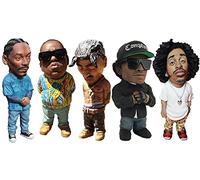 HOAZIACEHN Legend Commemorative Resin Ornaments, Rapper Resin Ornament Garden/Home Decor, Peculiar and Interesting Rap Music Star Resin Statue for Yourself or Friend Collection (5PCS)