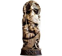 HOAZIACEHN Norse Gods Figurine Craft Viking Mythology, Norse God Resin Statue Scandinavian Pantheons for Home Wine Cabinet Shelt Bookcase Sculpture Orament (C)