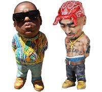 HOAZIACEHN Rapper Resin Ornament for Garden/Home Decor - Legend Commemorative Hip Hop East Coast Rap God Decoration, Peculiar and Interesting Music Star Sculptures (2PCS-B)