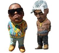 HOAZIACEHN Rapper Resin Ornament Garden/Home Decor, Legend Commemorative Resin Ornaments Hip Hop East Coast Rap God Decoration, Peculiar and Interesting Rap Music Star Resin Sculptures (2PCS-C)
