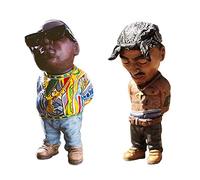 HOAZIACEHN Rapper Resin Ornament, Legend Commemorative Resin Figurine, Rap Music Star Decor, 2PCS-A