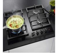 HOB AEG HKB64450NB 60cm Flamelight Gas on glass hob
