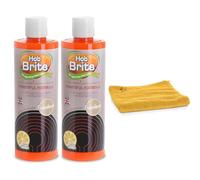 Hob Brite - Hob Cleaner Cream Lemon Sherbet 250ml Powerful Formula For Ceramic,Electric,Halogen & Induction Hob Cream Cleaner -Pack of 2 -With ZOPPER Microfiber Cloth