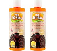 Hob Brite Hob Cleaner Lemon Sherbet (2X 250 ml), A Powerful Cream Formula for Electric, Ceramic, Halogen and Induction Cookers with Degreaser Sponge
