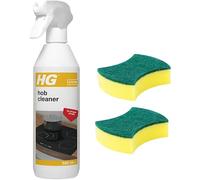 Hob Cleaner Bundle With HG Hob Cleaner & Scrub Sponge | For Induction, Glass & Ceramic Hobs | Streak-Free Finish | Non-Scratch Sponge For Washing Up