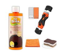 Hob Cleaner Hob Brite 250ml Cream Bundled with Non Scratch Sponges Washing Up Pads Microfiber Cloth (Colour May Vary) & Scraper Tool for Ceramic Induction Electric Glass Hobs