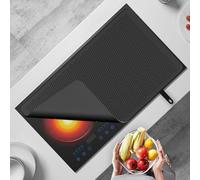 Hob Cover Plate 71 x 51 cm, Heat-resistant Silicone Mat, Waterproof Hob Cover for Induction Hob and Ceramic Hob, Fireproof Underlay, Hob Cover Non-Slip, Protective Mat Ceramic Hob
