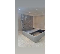 HOB Furniture Royal Mexico Bed - Standard Bed Frame, Luxury French Velvet, Grey in Mid Grey | Size: Super King HOB Furniture Mid Grey Super King