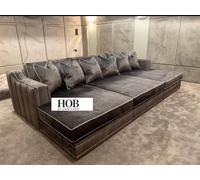HOB Furniture Thomas Linear Luxury Cinema Sofa - 10ftx6ft in Dark Grey HOB Furniture Dark Grey