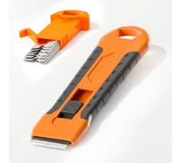 Hob Scraper Tool with 20 Refills for Oven Glass and Windows- Induction Hob Glass Scraper for Oven Door, Double Edged Window & Oven Cleaning Tool with Storage for Paint, Stickers and Burnt Residue