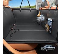 HOB4U Back Seat Extender for Dogs, Hard Bottom Dog Car Seat Cover for Truck Back Seat, Upgraded PU Leather Dog Hammock for Car, Waterproof, Anti Scratch, Larger Space, Holds 400lbs