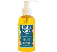 HobaCare 100% Pure Organic Jojoba Baby Oil - Unrefined and Cold Pressed Jojoba Oil - Body & Scalp Massaging Oil for Skin, Hair, and Nails - Helps to Fight Cradle Cap and Dry Skin (4.22 fl oz)