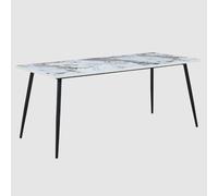 hobart large wooden dining table in pandora marble effect